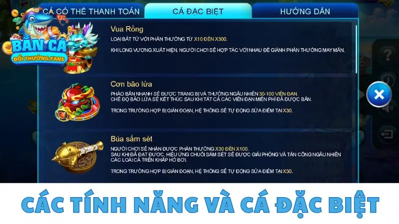 Quái vật đại dương: Chơi game nhận 888x siêu hấp dẫn 2 Các tính năng và cá đặc biệt trong game Quái vật đại dương