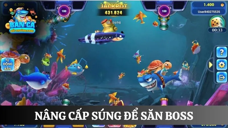 Top +10 kinh nghiệm chơi bắn cá online thắng lớn từ cao thủ 2 Người chơi nâng cấp súng để săn boss hiệu quả hơn