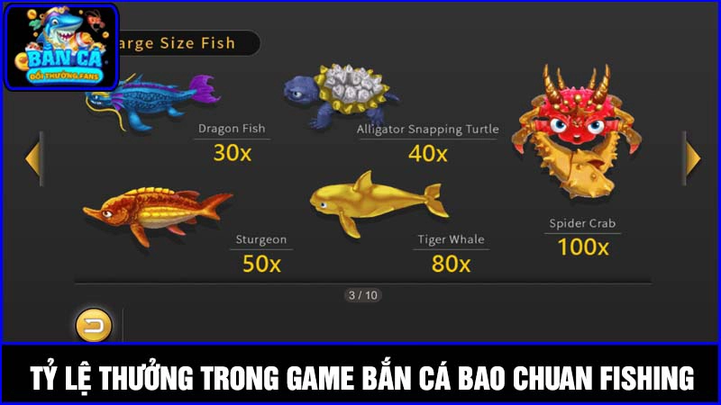 Bao Chuan Fishing: Săn cá vui với 3 sảnh cược hấp dẫn 3 Tỷ lệ thưởng trong game bắn cá Bao Chuan Fishing